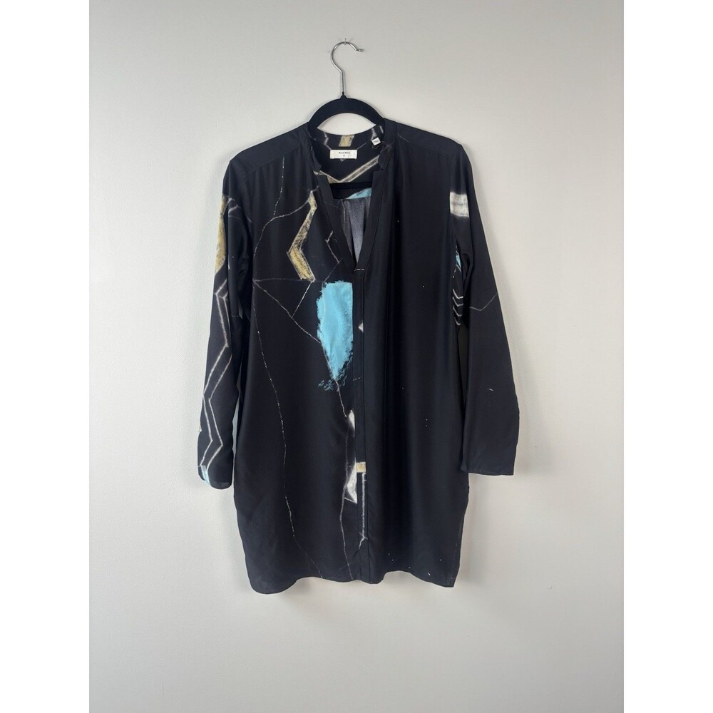 Billy Reid Size S Womens 100% Silk Black Abstract Mini Dress - EUC